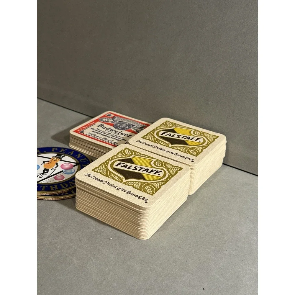 Vintage Coasters Lot Falstaff, Budweiser, Mr Peanut ( Over 60‎ )